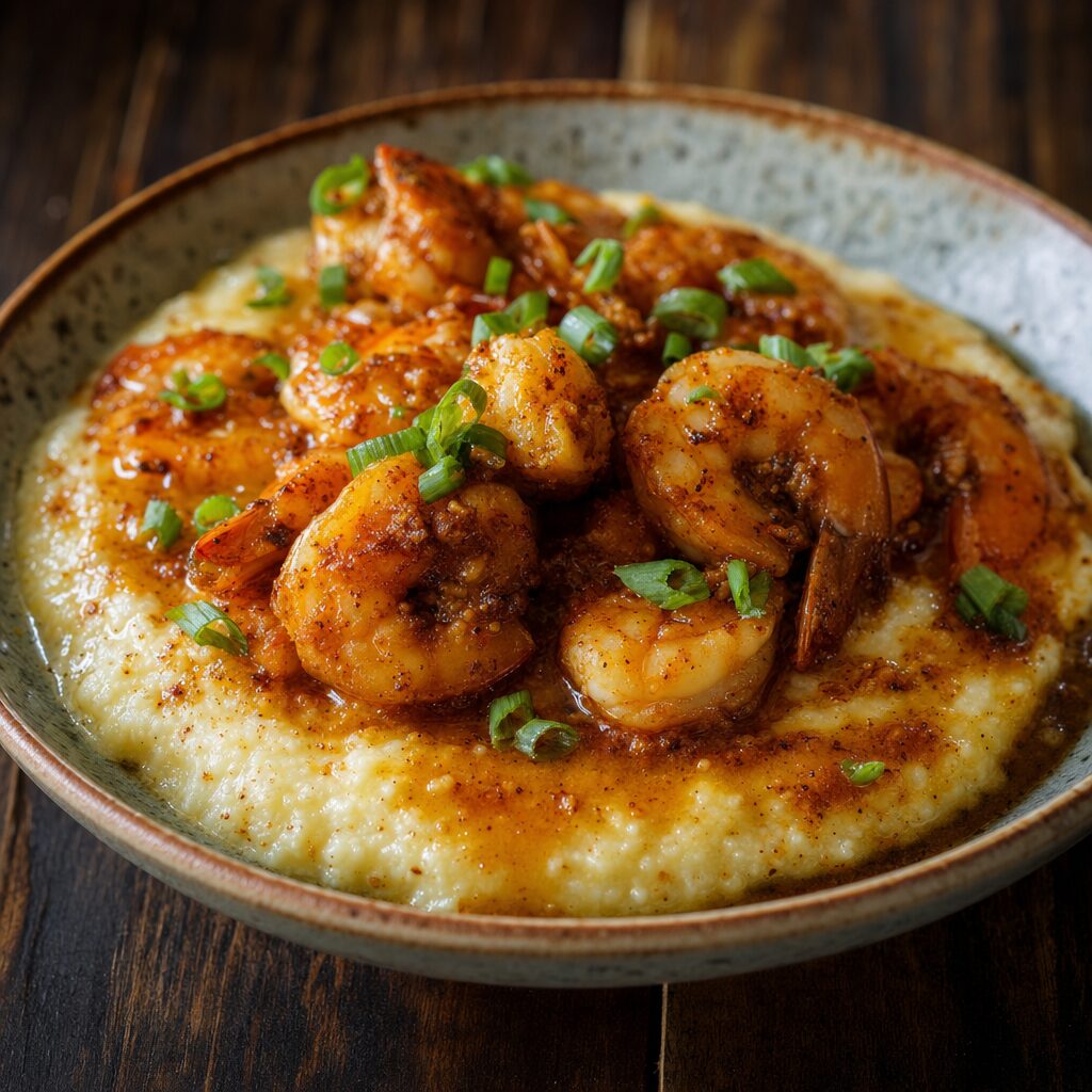 creamy grits with shrimp